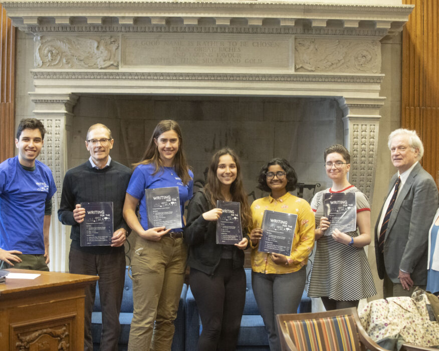 Winners of the 2022 Writing for the Climate contest pose for a photo.