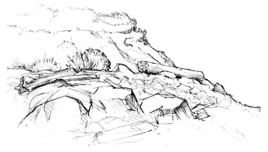 Illustration of rocky terrain
