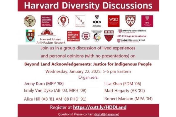 Harvard Diversity Discussion on Beyond Land Acknowledgements: Justice for Indigenous People