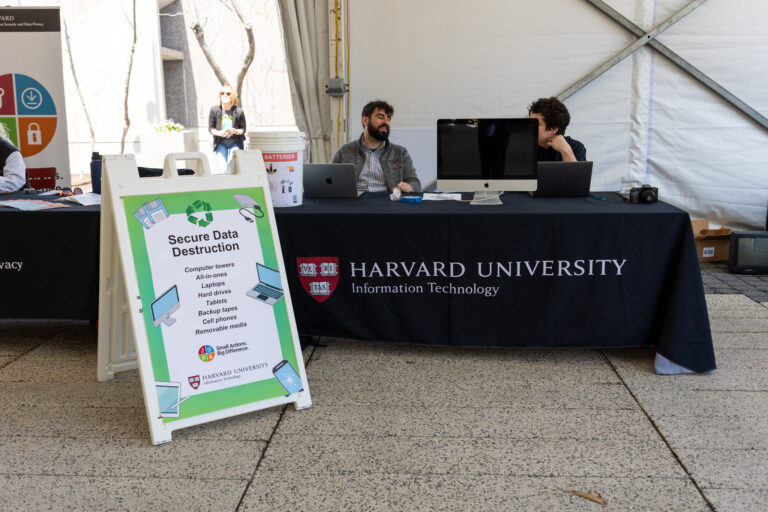Tabling for secure IT disposal.