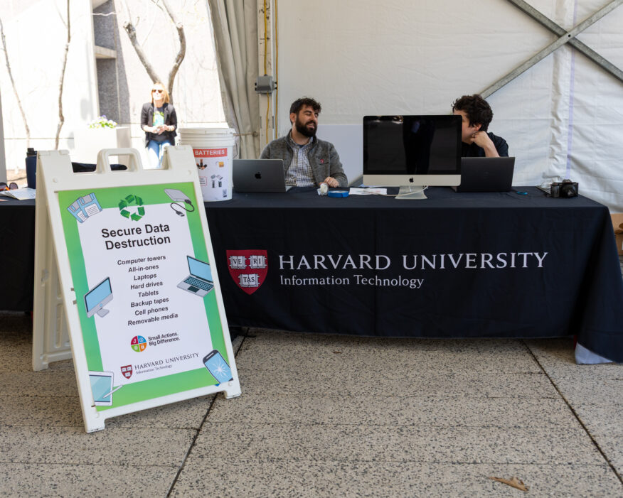 Tabling for secure IT disposal.