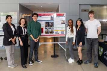 Students and staff pose for a photo at the 2025 REP Poster Session.