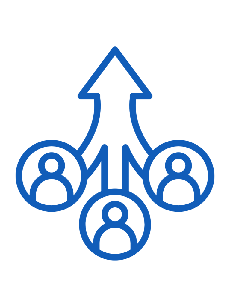 Blue icon depicting alignment.